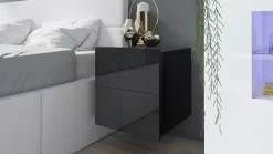 Zestawy Mebli Do Sypialni|Zestawy Mebli Młodzieżowych>GiB Meble Nowoczesny stolik nocny połysk MODERN czarny