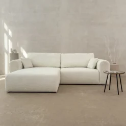 Meble Dla Dzieci|Narożniki></noscript>KENIX Nowoczesny szary narożnik z funkcją spania boucle KORNEL