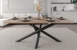 Krzesła|Stoły>Lempert Nowoczesny zaokrąglony stół do jadalni 185x90 cm OPALIO dąb artisan