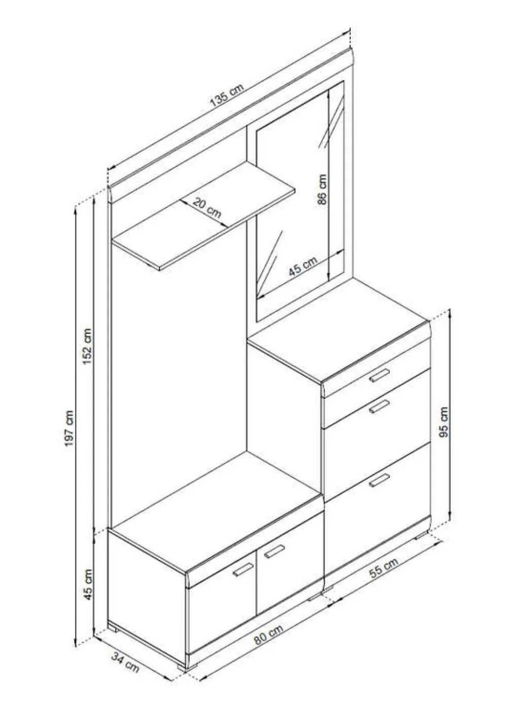 Garderoby|Zestawy Mebli Do Przedpokoju>PIASKI Nowoczesny zestaw mebli do przedpokoju STEVEN