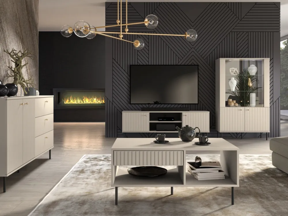 Zestawy Mebli Do Salonu>ML Meble Nowoczesny zestaw mebli meblościanka do salonu SOPHIE cashmere