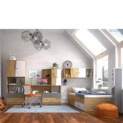Zestawy Mebli Młodzieżowych>DOMEL Nowoczesny zestaw mebli systemowych z biurkiem MONACO