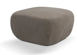 Pufy></noscript>LASKI Okrągła pufa do siedzenia brązowa OMERO tkanina baranek