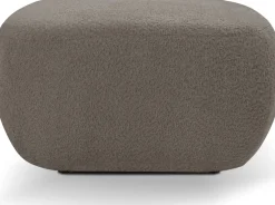 Pufy></noscript>LASKI Okrągła pufa do siedzenia brązowa OMERO tkanina baranek