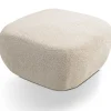 Pufy>LASKI Okrągła pufa do siedzenia beżowa OMERO tkanina baranek