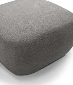 Pufy>LASKI Okrągła pufa do siedzenia grafitowa OMERO tkanina baranek