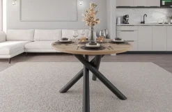 Krzesła|Stoły>Lempert Okrągły loftowy stół do jadalni 110 cm OPALIO dąb artisan