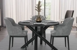 Krzesła|Stoły></noscript>Lempert Okrągły stół do jadalni loftowy 110 cm OPALIO jesion portland