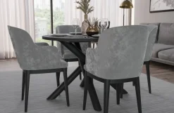 Krzesła|Stoły></noscript>Lempert Okrągły stół do jadalni loftowy 110 cm OPALIO jesion portland