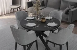 Krzesła|Stoły></noscript>Lempert Okrągły stół do jadalni loftowy 110 cm OPALIO jesion portland