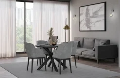 Krzesła|Stoły></noscript>Lempert Okrągły stół do jadalni loftowy 110 cm OPALIO jesion portland