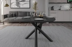 Krzesła|Stoły></noscript>Lempert Okrągły stół do jadalni loftowy 110 cm OPALIO jesion portland