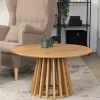 Ławy I Stoliki>MEBEL ELITE Okrągły stolik kawowy do salonu 80 cm dąb naturalny HARTON MAX