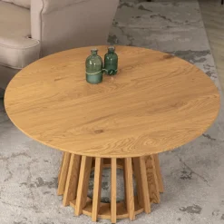 Ławy I Stoliki>MEBEL ELITE Okrągły stolik kawowy do salonu 80 cm dąb naturalny HARTON MAX