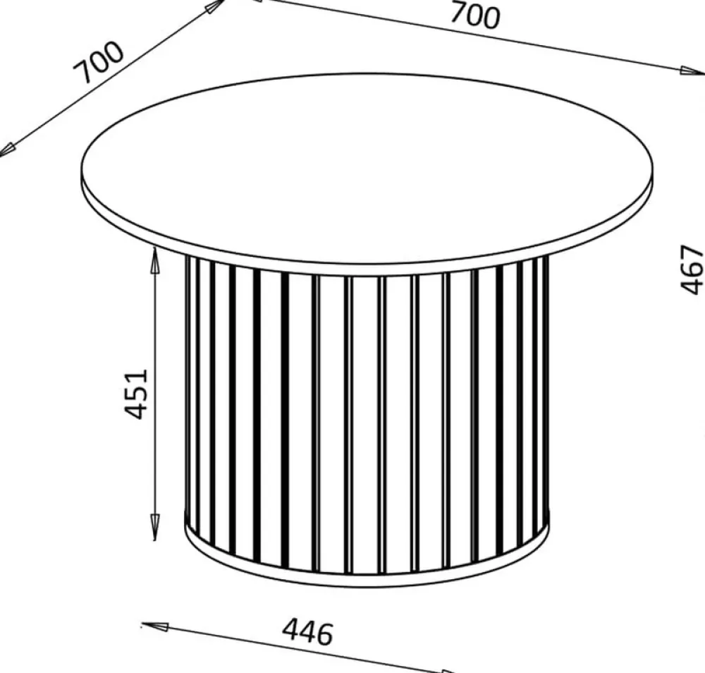 Zestawy Mebli Do Salonu|Ławy I Stoliki>DOLMAR Okrągły stolik kawowy do salonu 70 cm ZELDA czarny