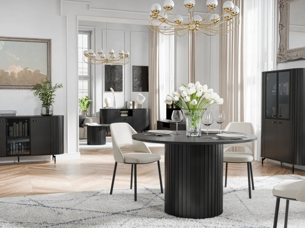 Zestawy Mebli Do Salonu|Ławy I Stoliki>DOLMAR Okrągły stolik kawowy do salonu 70 cm ZELDA czarny