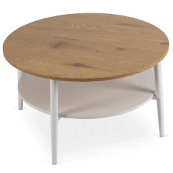 Ławy I Stoliki></noscript>MEBEL ELITE Okrągły stolik kawowy do salonu 80 cm dąb złoty PAVIO