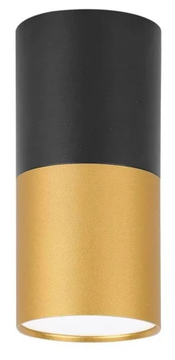 Oświetlenie Przedpokoju|Oświetlenie Jadalni>Candellux Lighting Oprawa sufitowa Tuba 12cm czarno-złota 1xGU10