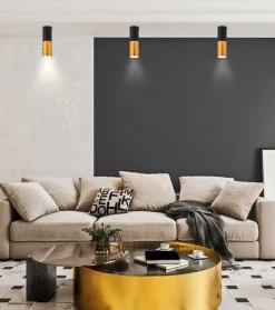 Oświetlenie Przedpokoju|Oświetlenie Jadalni>Candellux Lighting Oprawa sufitowa Tuba czarno-złota GU10 15W