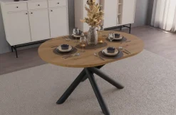 Krzesła|Stoły></noscript>Lempert Owalny stół do jadalni 138x100 cm loftowy OPALIO dąb artisan