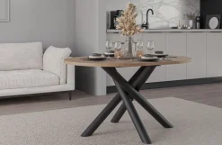 Krzesła|Stoły></noscript>Lempert Owalny stół do jadalni 138x100 cm loftowy OPALIO dąb artisan