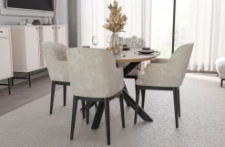 Krzesła|Stoły></noscript>Lempert Owalny stół do jadalni 138x100 cm loftowy OPALIO dąb artisan