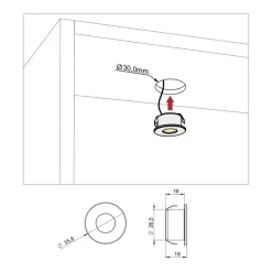 Szafy Modułowe>Helvetia Oświetlenie LED punktowe 35 mm - 1szt.