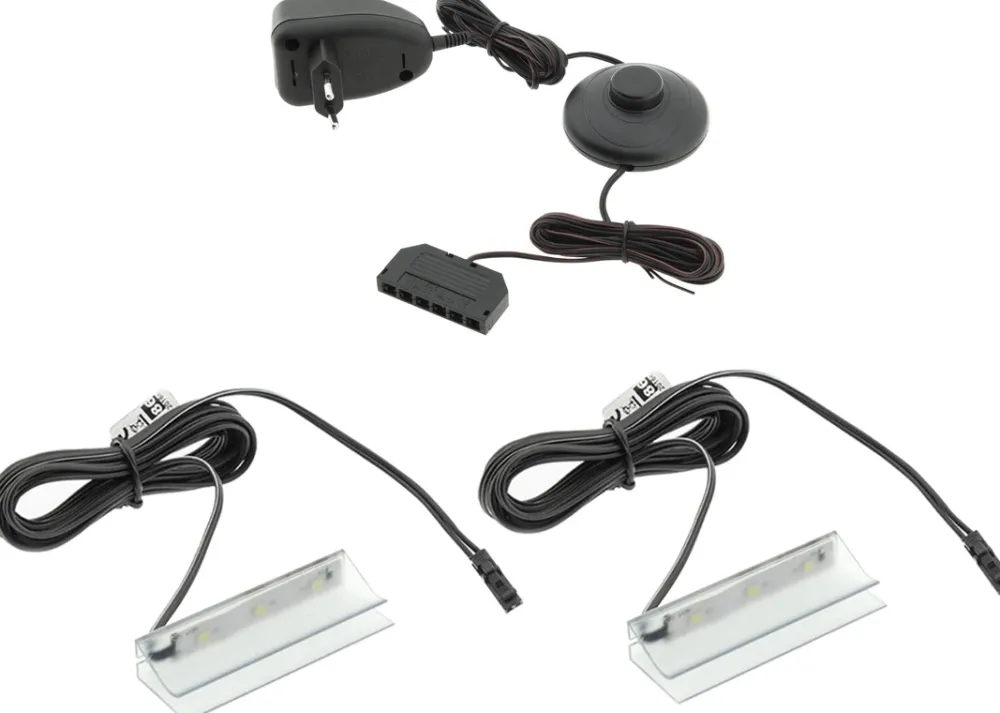 Oświetlenie Mebli|Oświetlenie Mebli>FURNIKA Oświetlenie półek szklanych LED 2 Klipy białe zimne