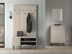 Wieszaki Do Przedpokoju|Zestawy Mebli Do Salonu></noscript>ML Meble Panel z wieszakami do przedpokoju tapicerowany SOPHIE cashmere