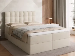 Meble Młodzieżowe|Łóżka Młodzieżowe></noscript>BROMARKT Pikowane łóżko kontynentalne 140x200 cm z pojemnikiem DETROIT