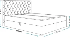 Łóżka Młodzieżowe|Łóżka Ze Stelażem></noscript>Riban Pikowane łóżko kontynentalne 120x200 cm z pojemnikiem BILD