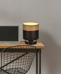 Oświetlenie Pokoju Dziecięcego|Oświetlenie Przedpokoju>Candellux Lighting Pino lampa stołowa 1x60w e27 abażur czarny+brązowy