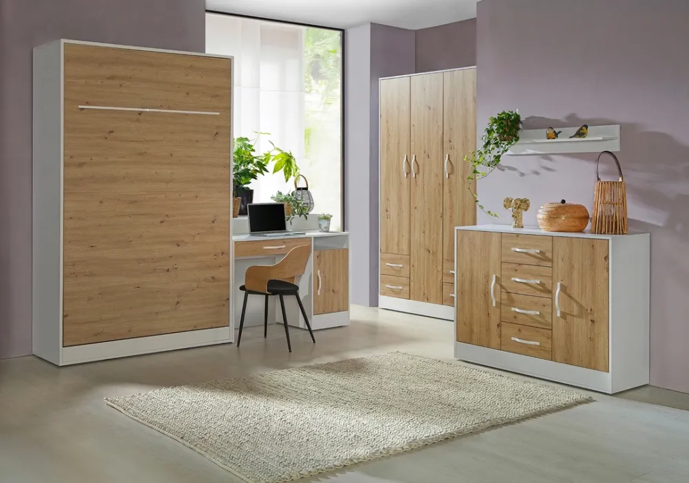 Meble Dla Dzieci|Łóżka Młodzieżowe>DOMEL Pionowy półkotapczan 140x200 cm do sypialni PERFEFCT dąb artisan