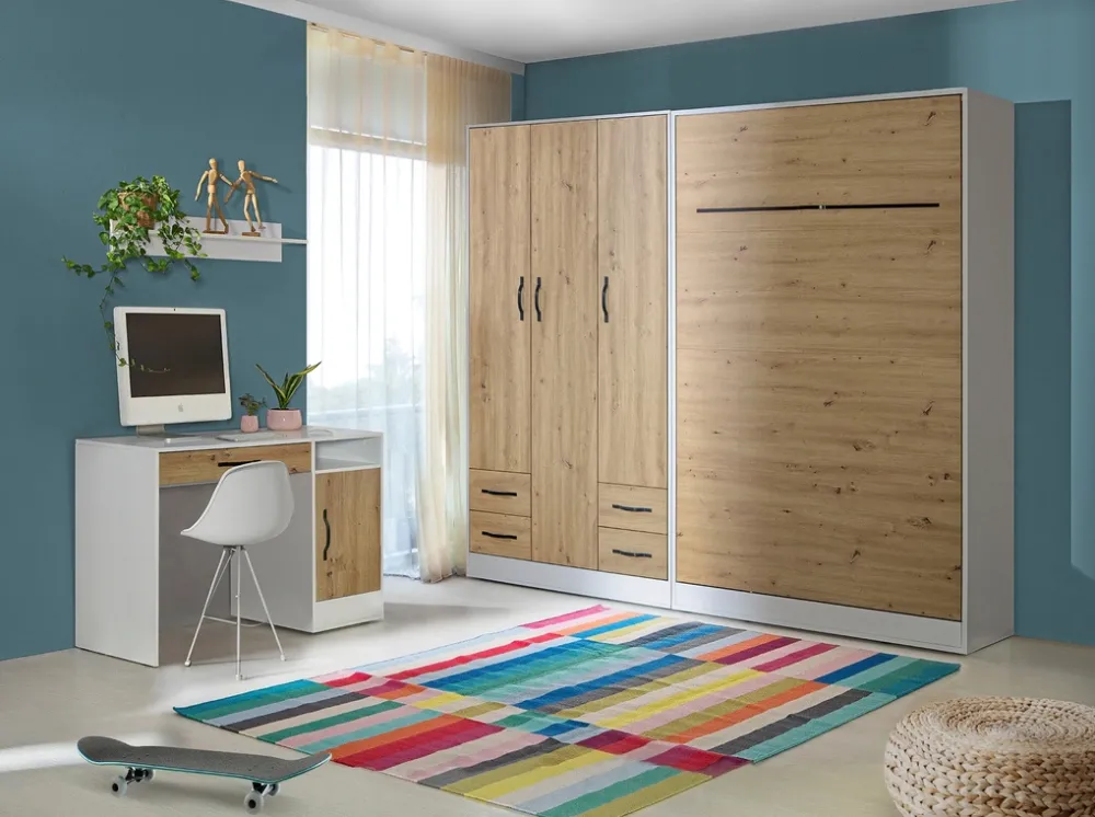 Meble Dla Dzieci|Łóżka Młodzieżowe>DOMEL Pionowy półkotapczan 140x200 cm do sypialni PERFEFCT dąb artisan