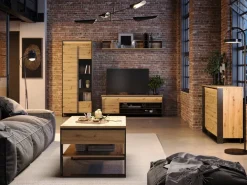 Zestawy Mebli Do Salonu|Półki></noscript>lenart. Półka na książki 155 cm dąb artisan QUANT