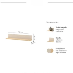 Półki></noscript>lenart. Półka na książki 110 cm do pokoju młodzieżowego STORY