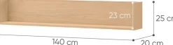 Meble Dla Dzieci|Meble Młodzieżowe></noscript>lenart. Półka wisząca 140 cm nowoczesna WOOW dąb vincenza