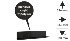 Meble Dla Dzieci|Zestawy Mebli Do Salonu>BROMARKT Półka wisząca czarna 105 cm PREMIUM czarny