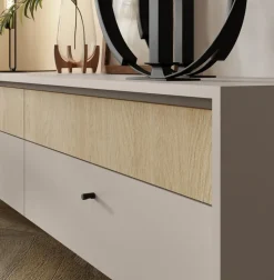 Półki></noscript>MEBLAR Półka wisząca do salonu 103 cm beż piaskowy MALIVO