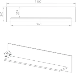 Zestawy Mebli Do Salonu|Półki></noscript>ML Meble Półka wisząca na książki do salonu NEVIO dąb artisan