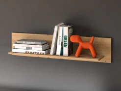 Zestawy Mebli Do Salonu|Półki></noscript>ML Meble Półka wisząca na książki do salonu NEVIO dąb artisan