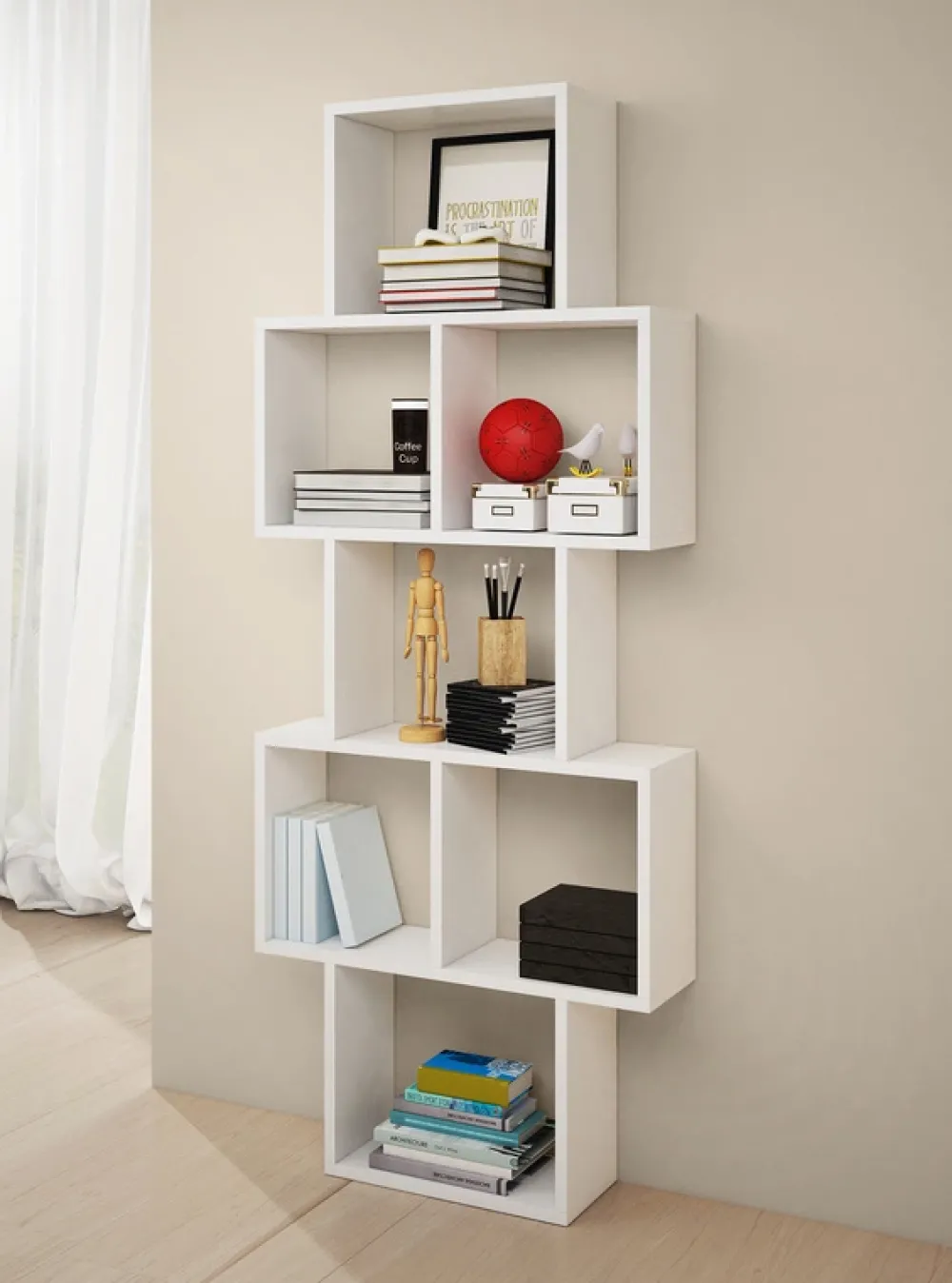 Meble Dla Dzieci|Półki>BRATEX Półka wisząca regał TROIS 01 biały