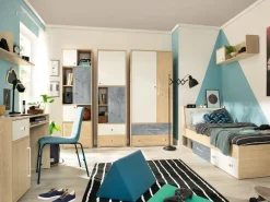 Zestawy Mebli Młodzieżowych|Półki></noscript>MEBLAR Półka wisząca z szafką 120 cm do pokoju młodzieżowego SLEEK