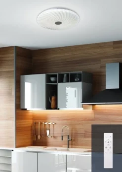 Oświetlenie Przedpokoju|Oświetlenie Jadalni></noscript>Candellux Lighting Plafon biały LED 38,5cm z regulacją natężenia barwy Calipso