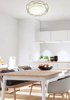 Oświetlenie Przedpokoju|Oświetlenie Sypialni>Candellux Lighting Plafon LED 24W 43 cm 3000K złoty SVEN