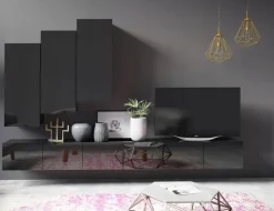 Zestawy Mebli Do Sypialni|Zestawy Mebli Młodzieżowych>GiB Meble Pólka wisząca pionowa połysk MODERN czarny