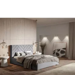 Łóżka Z Zagłówkiem|Łóżka Z Pojemnikiem></noscript>Riban Podwójne łóżko tapicerowane 180x200 cm LITON