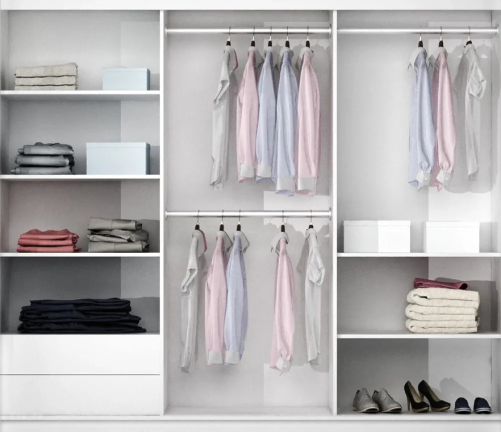 Szafy Dwudrzwiowe|Szafy Z Lustrem>Stolar Pojemna dwudrzwiowa szafa przesuwna z lustrem 250 cm VASCO platinum