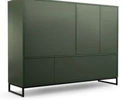 Komody>Stolar Pojemna elegancka komoda 160 cm do salonu zielona GENEWA zielony