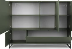 Komody></noscript>Stolar Pojemna elegancka komoda 160 cm do salonu zielona GENEWA zielony